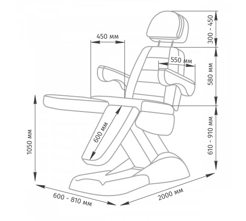 Педикюрное кресло МД-144А, 3 мотора