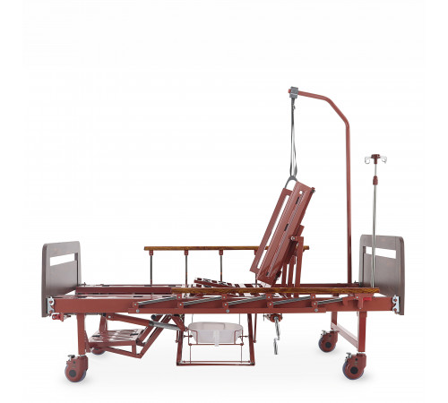 Кровать механическая YG-5 (ММ-5124Д-01) с боковым переворачиванием, туалетным устройством и функцией «кардиокресло»