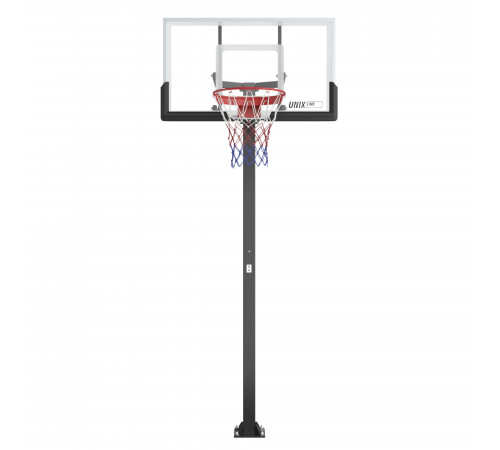 Баскетбольная стойка стационарная UNIX Line B-Stand-TG 54"x32" R45 H230-305 см