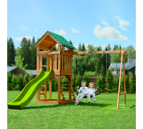 Детский игровой комплекс UNIX Kids (6 in 1) Light Green
