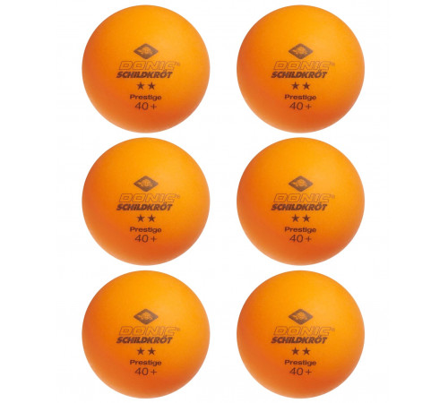 Мяч для настольного тенниса 2* Prestige, оранжевый, 6 шт